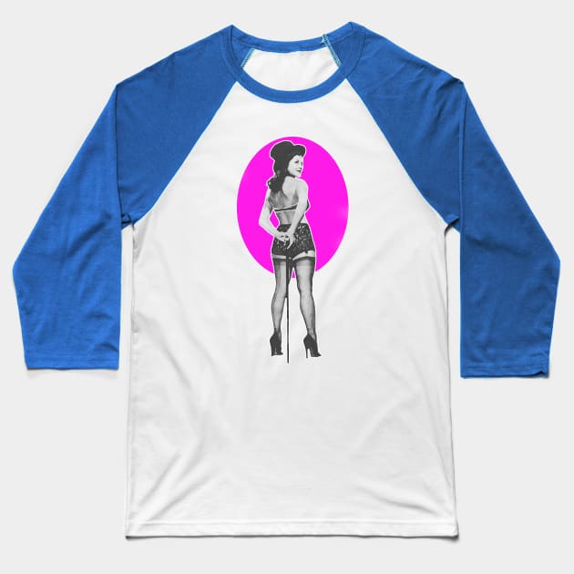 Girl in top hat and cane in Show Baseball T-Shirt by Marccelus